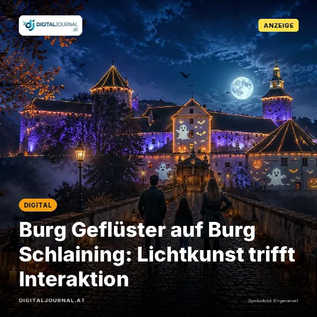 Share-Card fuer Burg Geflüster auf Burg Schlaining: Lichtkunst trifft Interaktion